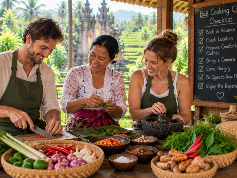First-time visitor preparing for a Bali cooking class