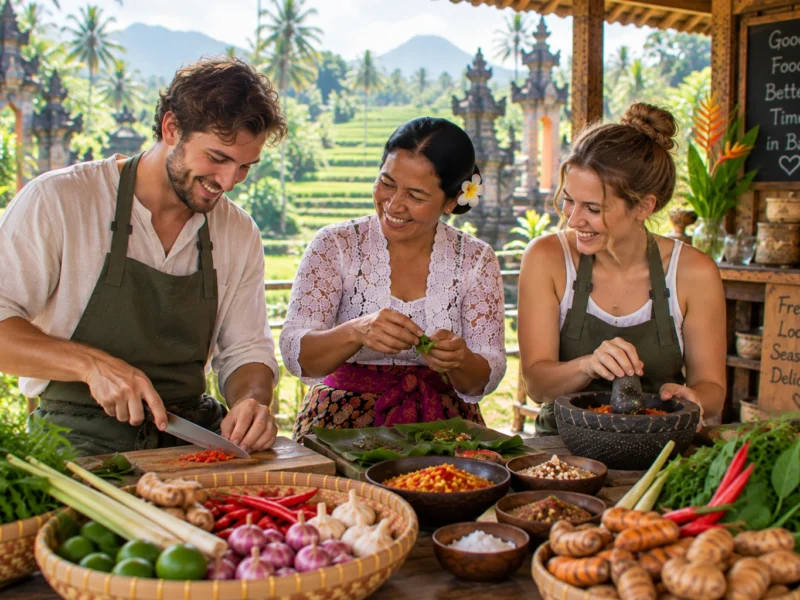 Morning Balinese cooking class experience in Bali