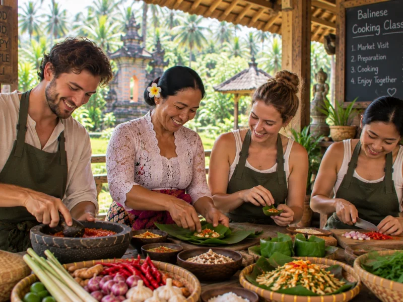 Hands-on Balinese cooking class and shared meal