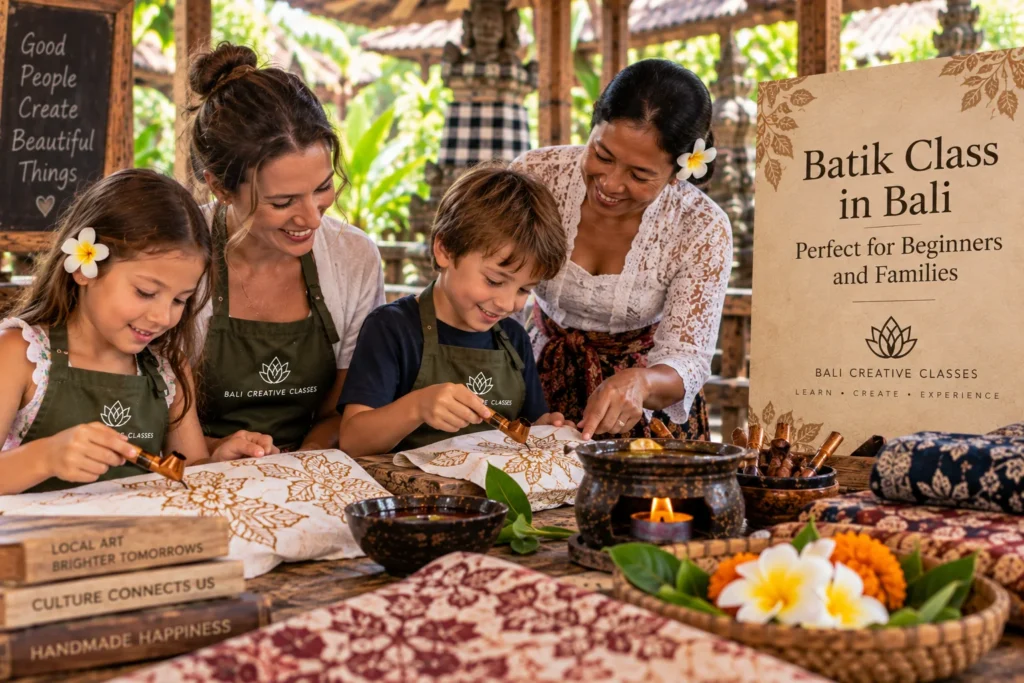 Beginner-friendly Batik Class in Bali for families and first-time participants