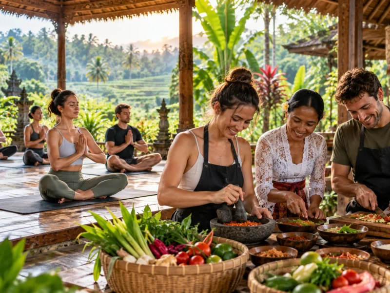 yoga cooking experience first day ubud